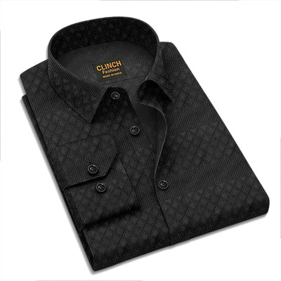 clinch fashion Men Self Design Casual White Shirt