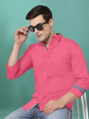 METRONAUT Men Solid Casual Pink Shirt