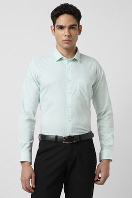VAN HEUSEN Men Striped Formal Light Blue Shirt