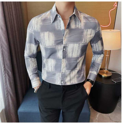 shivay enterprise Men Printed Casual Grey Shirt
