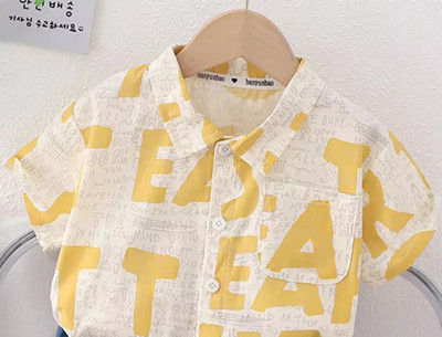 SOVIRA Boys Printed Casual Yellow Shirt