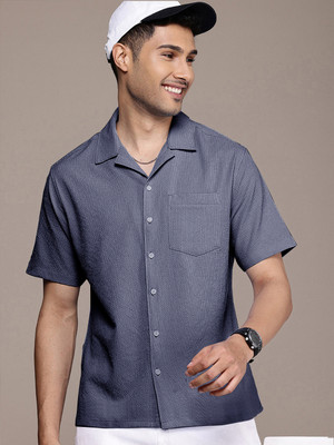 Moda Rapido Men Solid Casual Grey Shirt