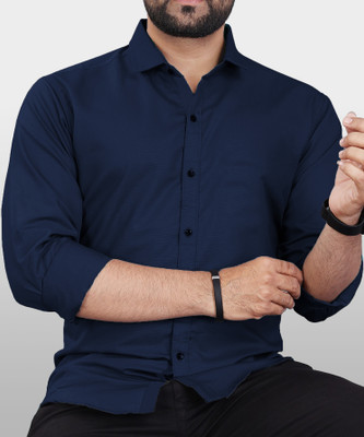 METRONAUT Men Solid Casual Blue Shirt