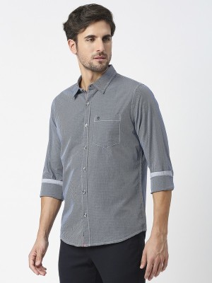 THOMAS SCOTT Men Checkered Casual Blue Shirt