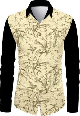 AviraEnterprise Men Printed Casual Beige Shirt