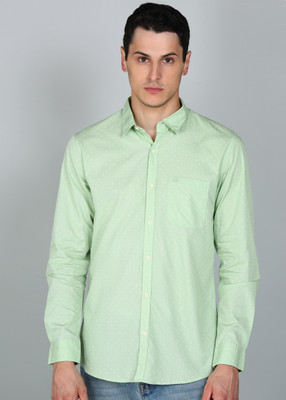 PETER ENGLAND Men Printed Casual Light Green Shirt