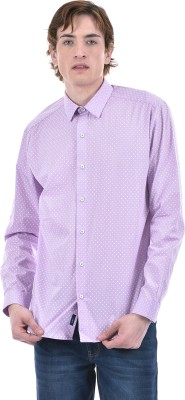 NUMERO UNO Men Polka Print Casual Pink Shirt