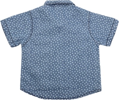 V-MART Baby Boys & Baby Girls Printed Casual Blue, White Shirt