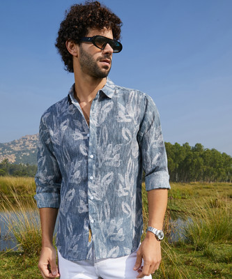 CAMPUS SUTRA Men Printed Casual Blue Shirt