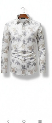 JAKSWEARTHE MOMENT Men Printed Casual White Shirt