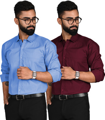 HASINI Fashion Men Solid Formal Multicolor Shirt