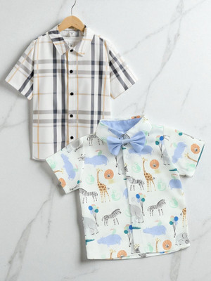 Sparrow ENTERPRISE Boys Striped, Printed Casual Multicolor Shirt
