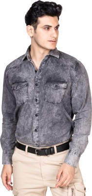 TBS- The Bargain Street Men Washed Casual Grey Shirt