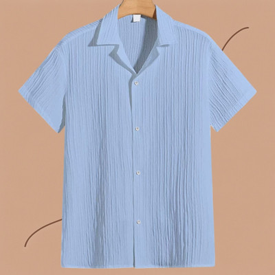 Nita creation Men Solid Formal Blue Shirt