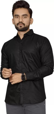 ARRONE Men Solid Casual Black Shirt