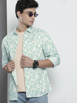 The Indian Garage Co. Men Printed Casual White Shirt