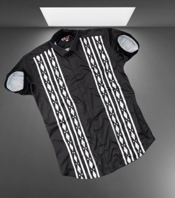 Shiv Enterprise Men Printed Casual Black, White Shirt