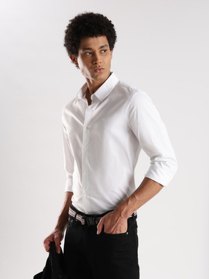 Calvin Klein Jeans Men Solid Casual White Shirt