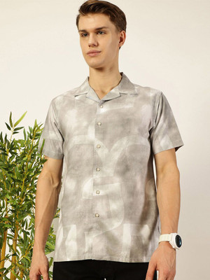 Mast & Harbour Men Dyed/Ombre Casual Grey Shirt