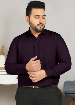 Sztori Men Solid Formal Purple Shirt