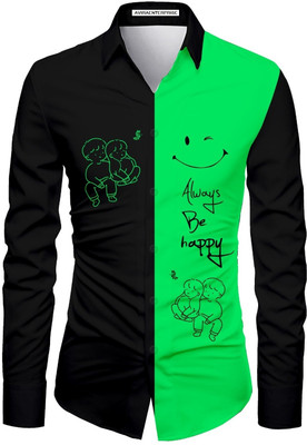 AviraEnterprise Men Printed Casual Dark Green Shirt