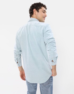 American Eagle Men Solid Casual Light Blue Shirt