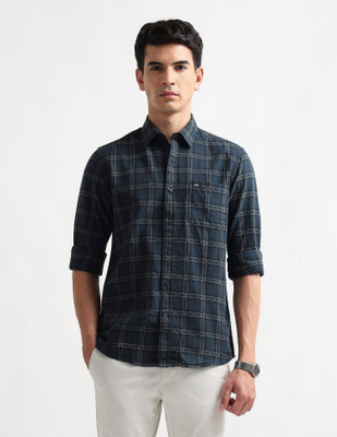 Arrow Sport Men Checkered Casual Blue Shirt