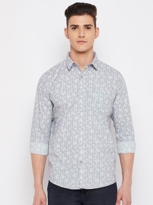 DUKE Men Printed Casual Grey Shirt