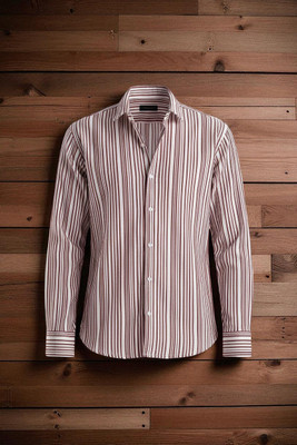 Aarna Enterprise Men Self Design Casual Maroon, White Shirt