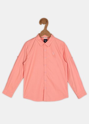 Allen Solly Boys Solid Casual Pink Shirt