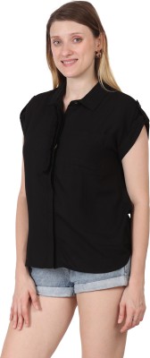 MODYNE Women Solid Casual Black Shirt