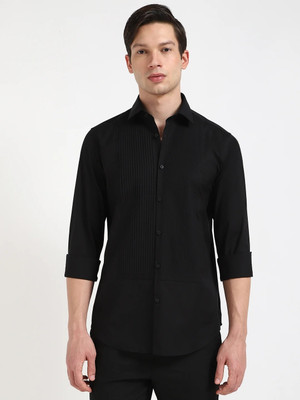 Calvin Klein Jeans Men Solid Casual Black Shirt