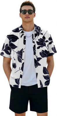 Stellalifestyle Men Printed Casual Black, White Shirt