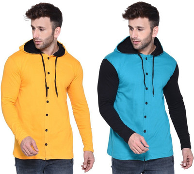Trendfull Men Self Design Casual Multicolor Shirt(Pack of 2)