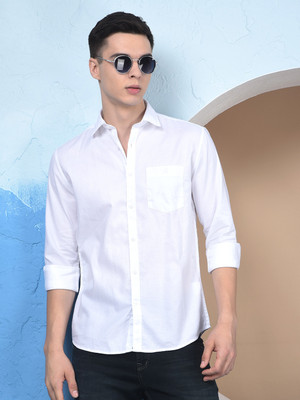 CRIMSOUNE CLUB Men Solid Casual White Shirt