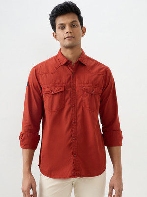 Spykar Men Solid Casual Red Shirt