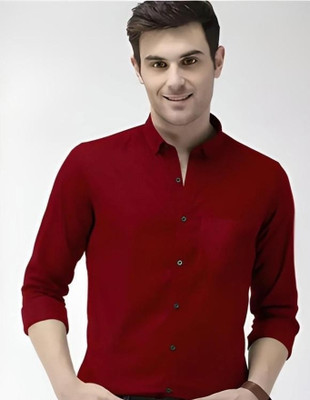 bbrother Men Checkered Casual Maroon Shirt