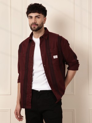 WROGN Men Solid Casual Red Shirt