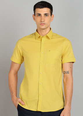 KILLER Men Solid Casual Yellow Shirt