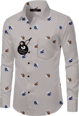 SHREE VASTRAHOUSE Men Printed Casual Grey Shirt