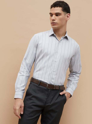 CODE by Lifestyle Men Striped Casual Grey Shirt