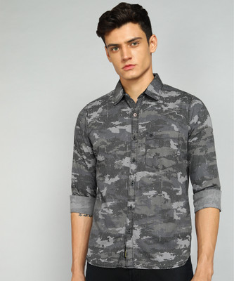 WROGN Men Printed Casual Grey Shirt