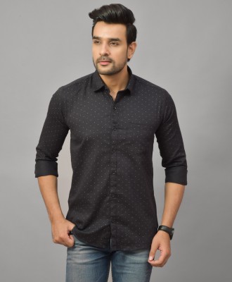 Hems trends Men Printed Casual Black Shirt