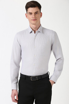 PETER ENGLAND Men Self Design Formal Grey Shirt