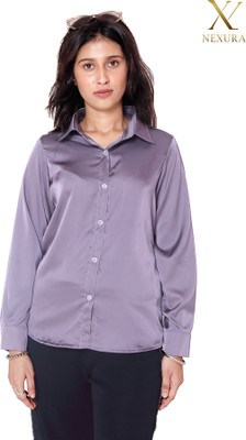 Nexura Fashions Women Solid Casual Blue Shirt