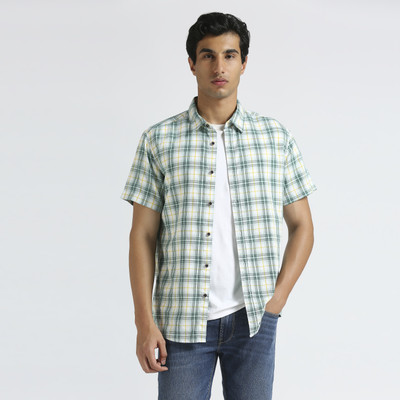 Pepe Jeans Men Checkered Casual Green Shirt