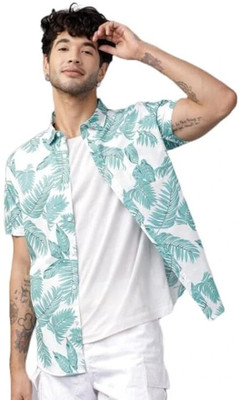 StellLIFESTYLE Trend Men Printed Casual Light Green Shirt