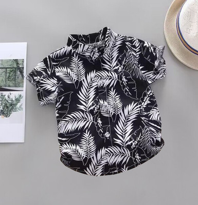 SOVIRA Baby Boys Printed Casual Black Shirt