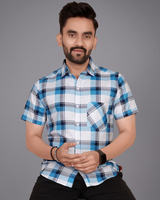 METRONAUT Men Printed Casual Blue Shirt