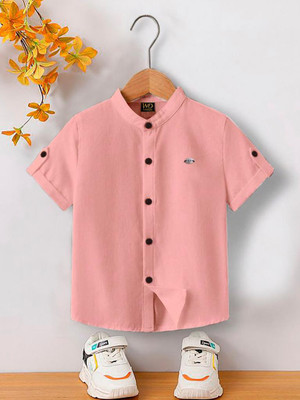 Glusic Trends Boys Solid Casual Pink Shirt